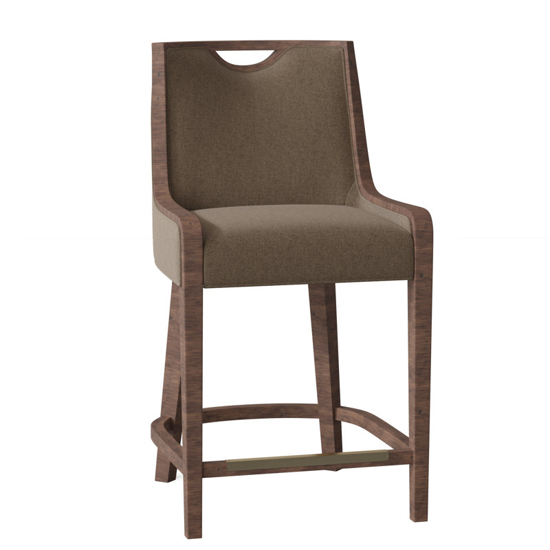 Tabouret de comptoir 26,5 po Anthony, 8789 100% polyester sauge, Tabac