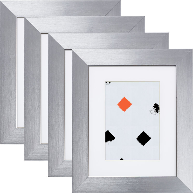Ramsdell Picture Frame - Set of 4, Silver, 5" x 7" Matted to 4" x 6"