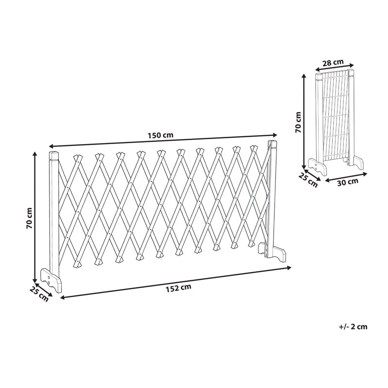 70cm H Lattice Panel Trellis, 70 cm H x 150 cm W x 25 cm D