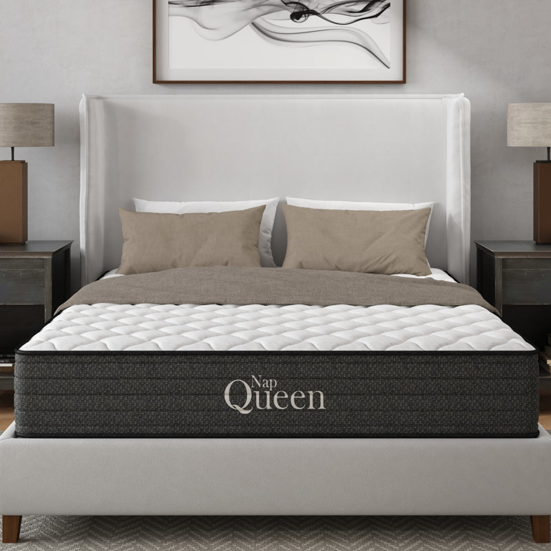 Matelas en gel rafraîchissant de 10 po de diamètre, - États-Unis, relief, faible transfert de mouvement, avantage, eau, pour base réglable, gris et blanc, noyau en mousse viscoélastique, matelas de maquillage à ressorts, caractéristique, fonctionne avec