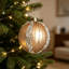 Ensemble de 4 décorations en forme de boule de Noël à rayures verticales 4,7 pouces champagne et strass-652092738-652092607