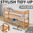 Shoe Rack with 3 Shelves Solid Oak Wood 39.4"x10.6"x23.6" Brown