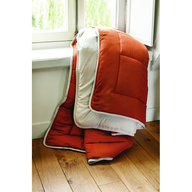 All Season Duvet, 240 x 260 cm, Orange/White