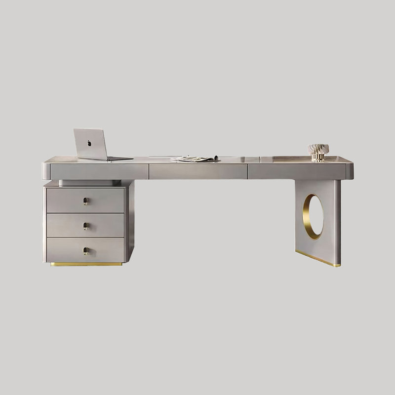 Bureau rectangulaire simple et haut de gamme en bois massif, H 29,53 po x l 62,99 po x P 27,56 po