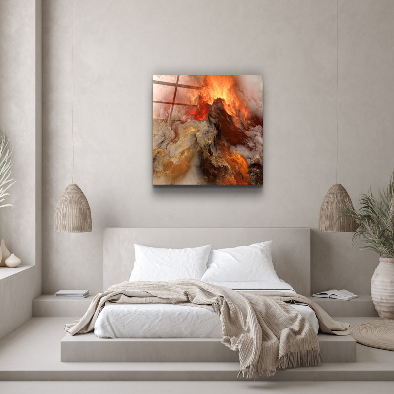 Stunning Decorative Tempered Glass Painting, 19.7 x 19.7 Inches | 100% Tempered Glass, Thickness: 0.16 Inches | UV Printing for Vibrant Colors | Perfect for Home Décor, Living Room or Office Wall Art