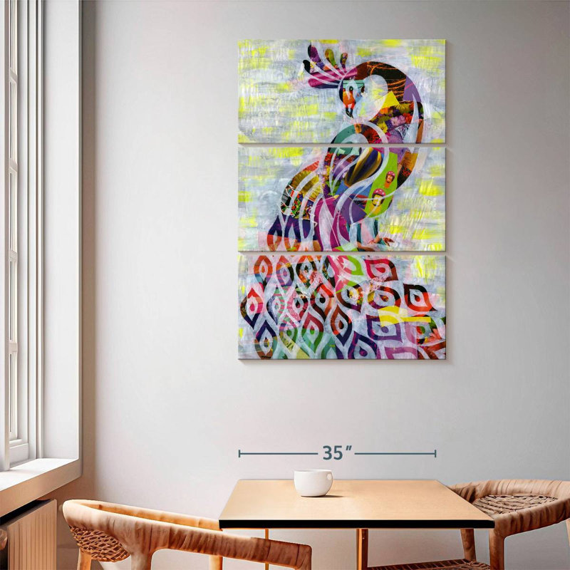 Brampt Peacock Abstract, 65" H x 42" W