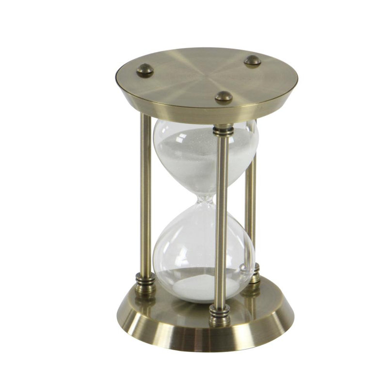 Hourglass, Brass, 8" H x 3" W x 56" D