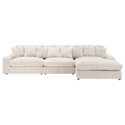 Thiego Upholstered Reversible Chaise Sectional Sofa Sand