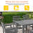 7 Piece HIPS Weather-Resistant Patio Dining Set with Umbrella Hole, Heavy Duty Dining Table Set for 6, Easy Assembly Patio Table and Chairs for Patio, Yard, Poolside-1659437741