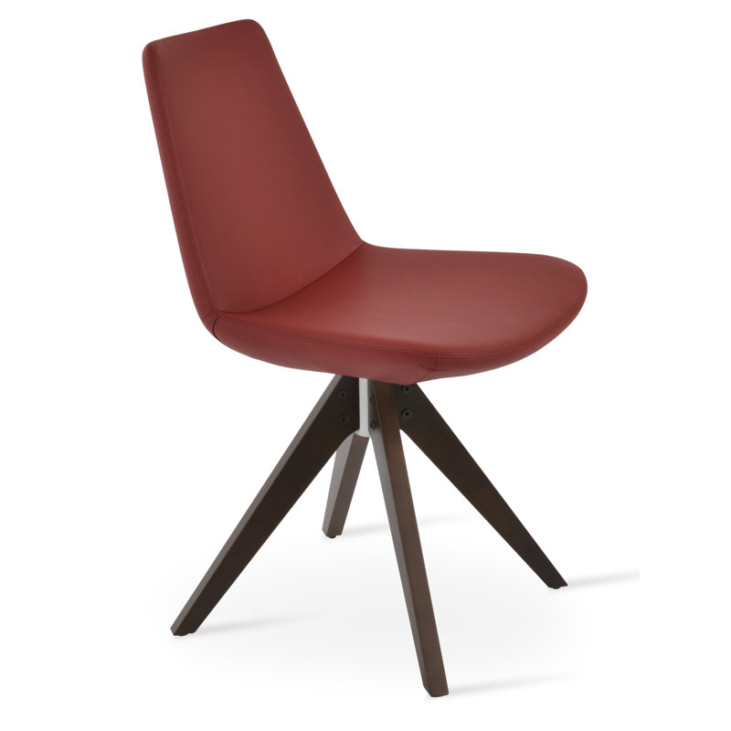 Eiffel Pyramid Side Chair, Red Leatherette