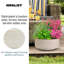 Ribbed Reinforced Stone Bowl Planter, Frostproof Lightweight Outdoor Plant Pot, Bonsai Pot, Garden Planter with Drainage Holes, Shallow Planter-39265644-39265647
