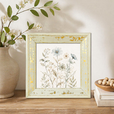 Cadre photo crème avec finition patinée pour le mur ou la table