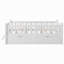 Lit plateforme simple en bois avec garde-corps et 2 tiroirs, blanc