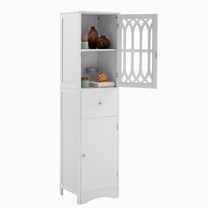 Garde-manger de 63,8 po Rindham, garde-manger, armoire de cuisine haute, armoire de rangement, Blanc
