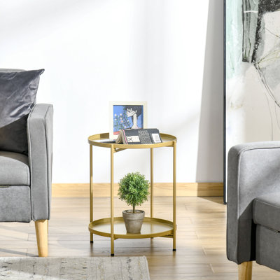 Iron Tray Top End Table