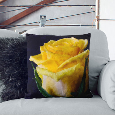 Yellow Rose Flower Vol.1 Square Throw Cushion