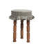 Housse de tabouret de bar en lin rayé Dharii