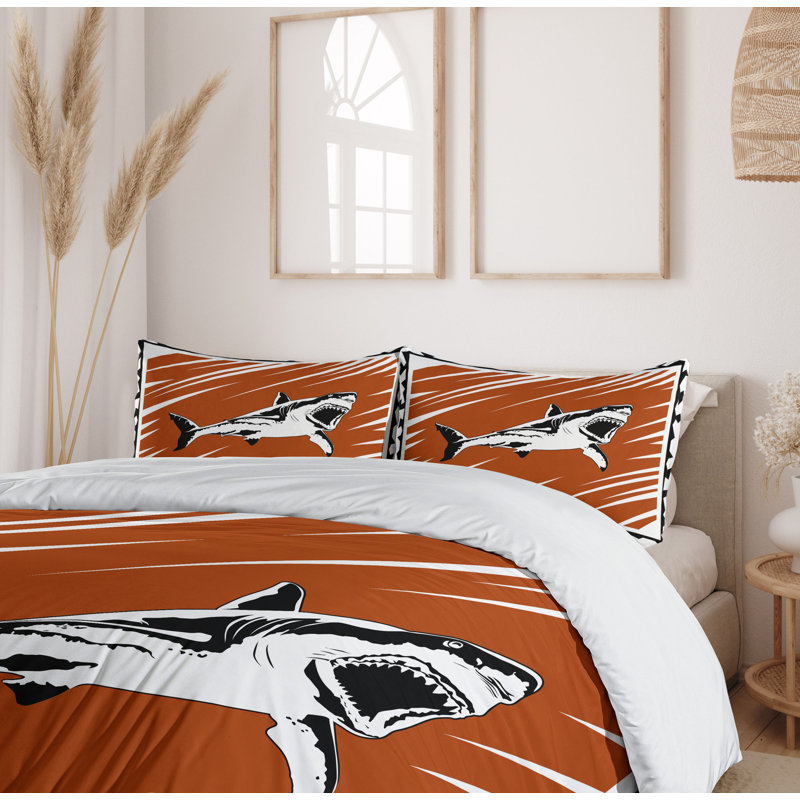 Shark Modern & Contemporary Duvet Cover, Queen