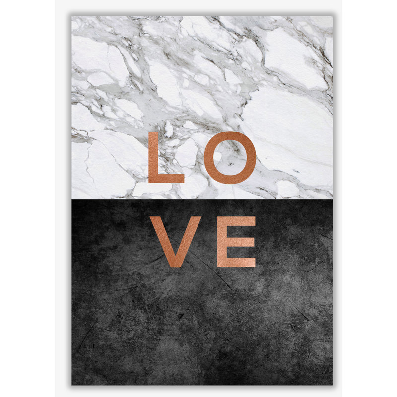 Quote Love Copper - Print, No Frame, 30 cm H x 21 cm W x 1 cm D