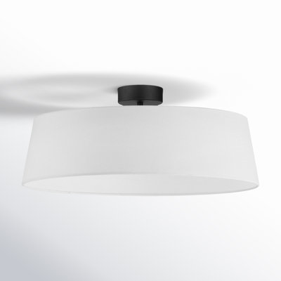 Melva Single Light Linen LED Semi Flush Mount