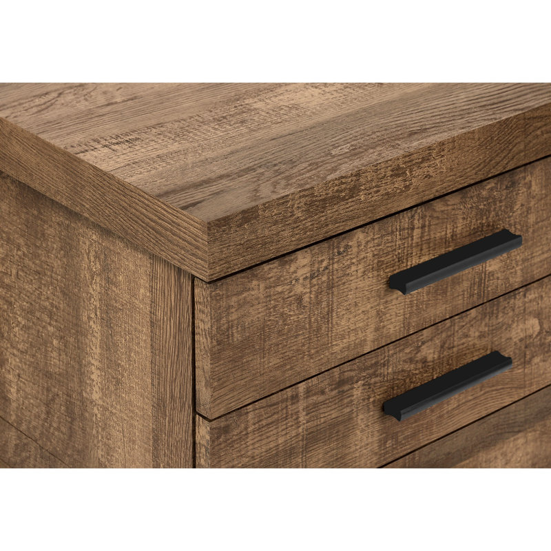File Cabinet, Rolling Mobile, Storage Drawers, Printer Stand, Office, Work, Brown Laminate, Contemporary, Modern, Natural 