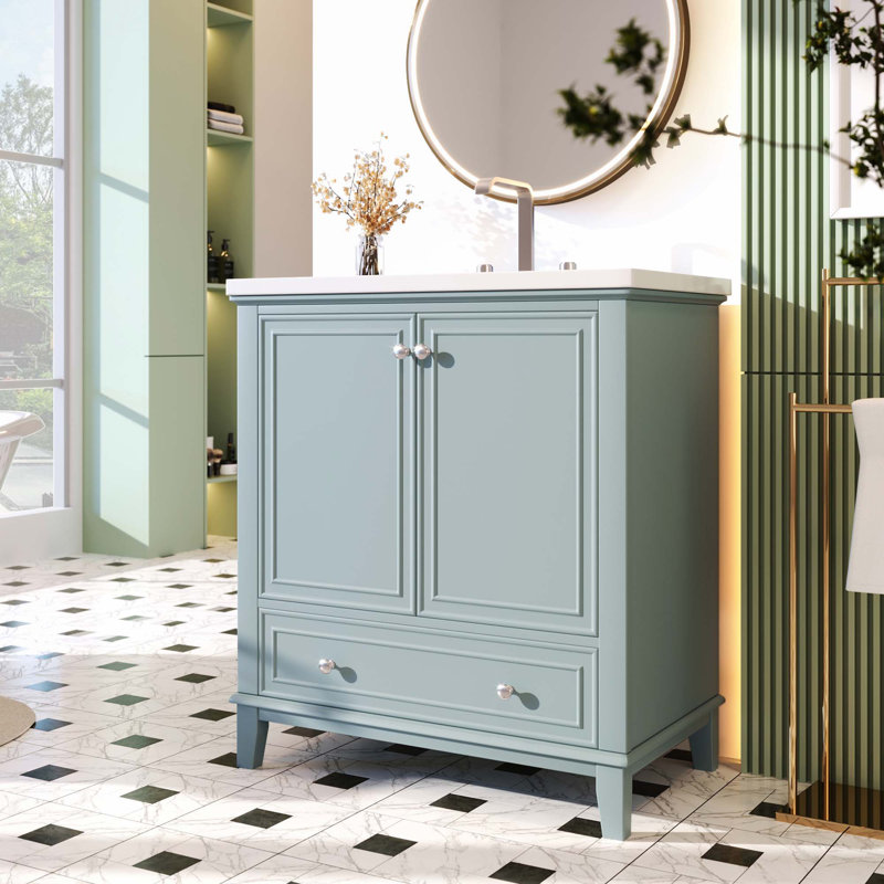 Meuble-lavabo 30 po avec lavabo, Vert