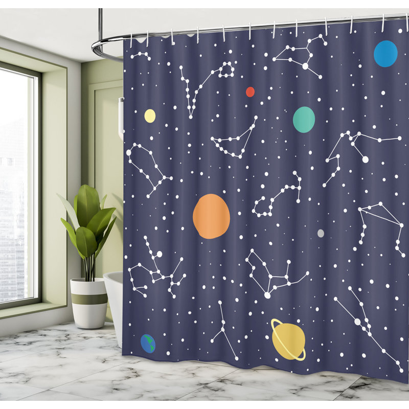 Shower Curtain with Hooks Included, 75" H x 69" W