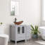 Couleur de la base: blanc; couleur du lavabo: or; meuble-lavabo simple autoportant de 36 po avec comptoir en bois manufacturé, lavabo vasque, robinet, bonde-1433603423-1433603417