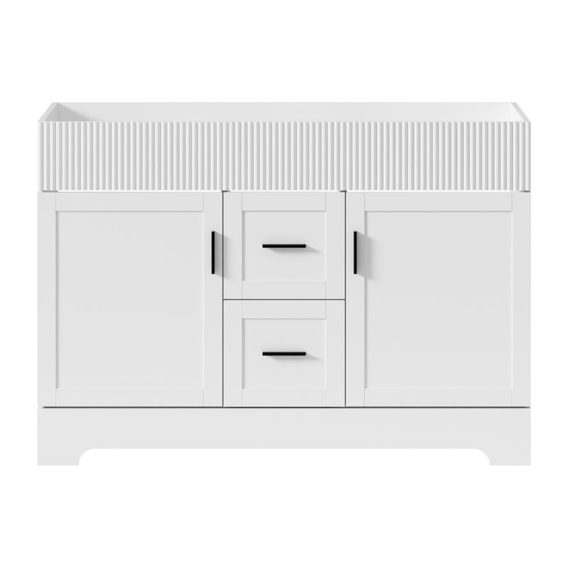 Base de meuble-lavabo double 48 po seulement, lavabo non inclus, Blanc