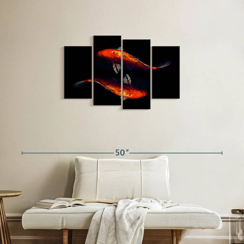 Brampt Mottled Orange Koi, 22" H x 36" W
