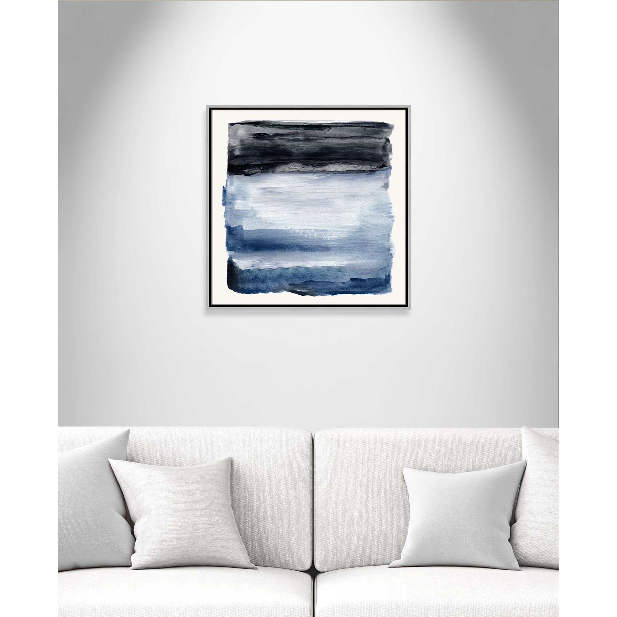 Navy Sky I Print by Nan, 25.5" H x 25.5" W, Silver