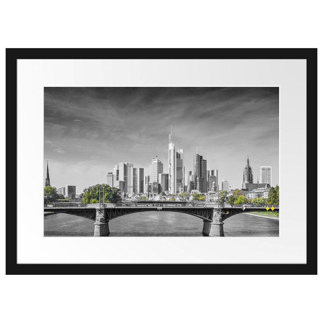 Gerahmtes Poster Skyline von Frankfurt am Main