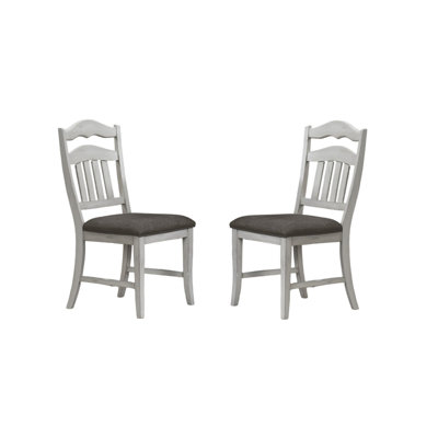 Chaises de salle à manger blanches antiques avec dossier, 2 pièces et chaises en placage de style moderne, avec 2 coussins de siège en bois d'hévéa