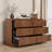 Mid-Century Modern Fluted 6-Drawer Sideboard, Walnut Finish
