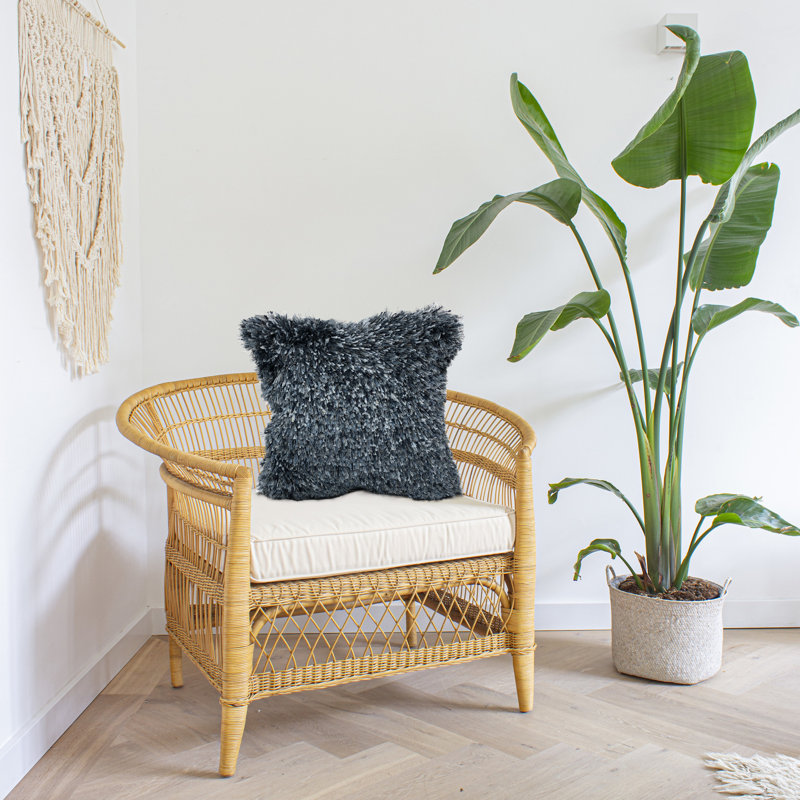 Ensemble de 2 coussins décoratifs en coton à rayures grises, Gris