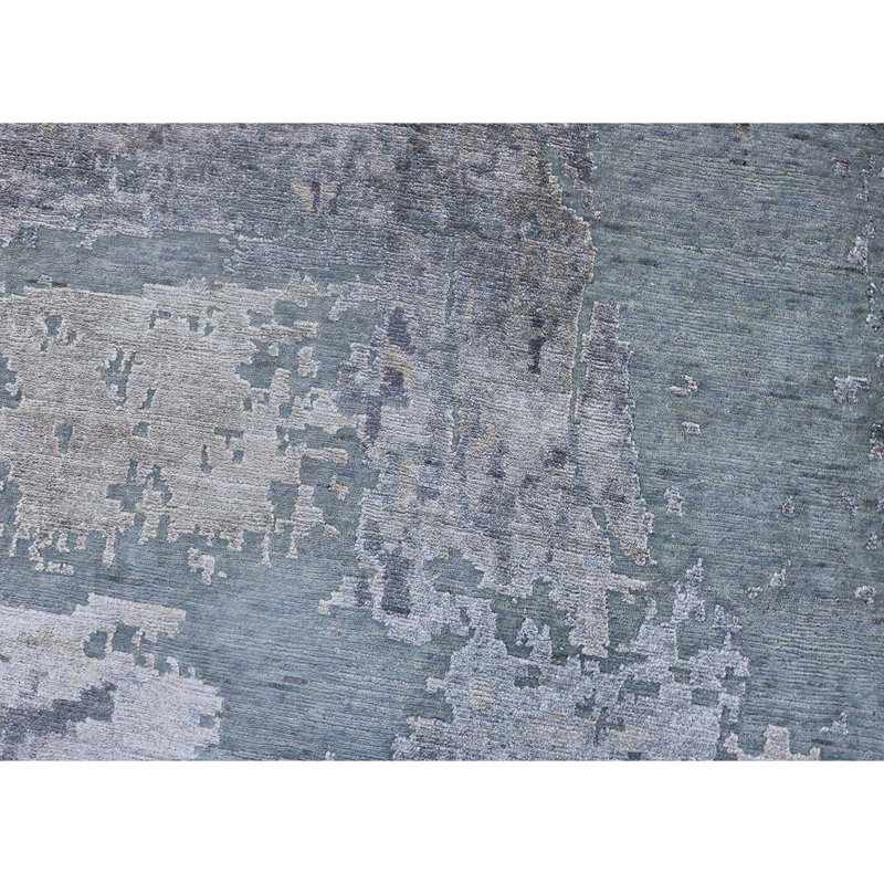 Hand Woven Wool Abstract Area Rug, Rectangle 10' x 14'