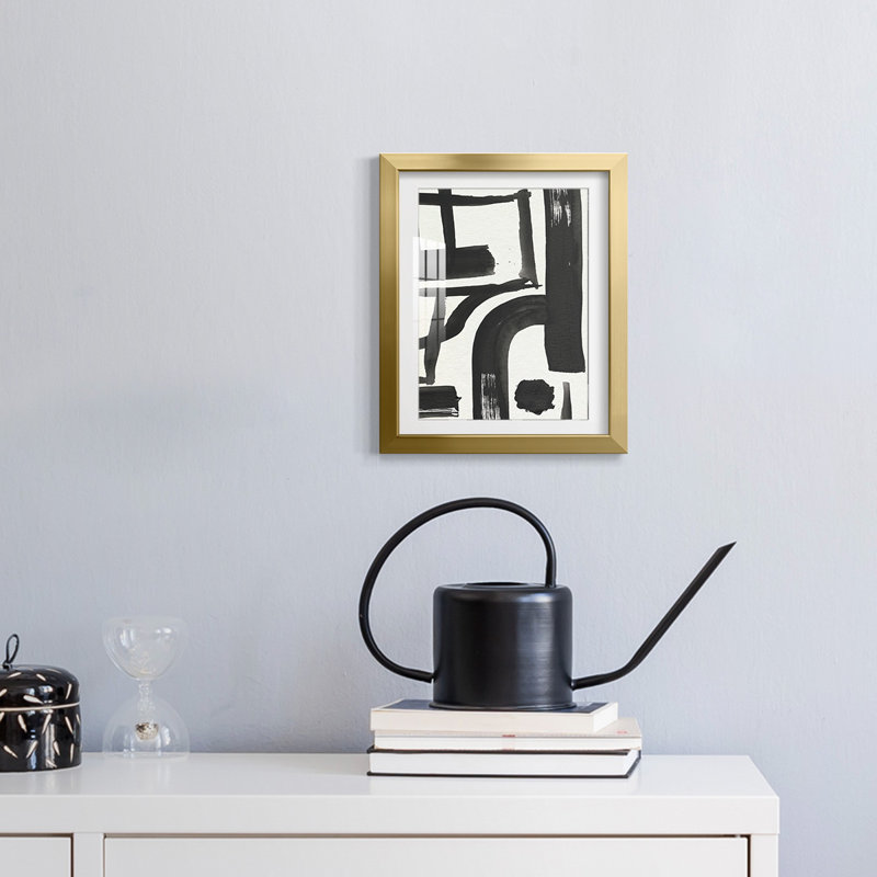 «Inkwell Intersect I», reproduction encadrée, H 25,5 po x l 17,5 po, Doré
