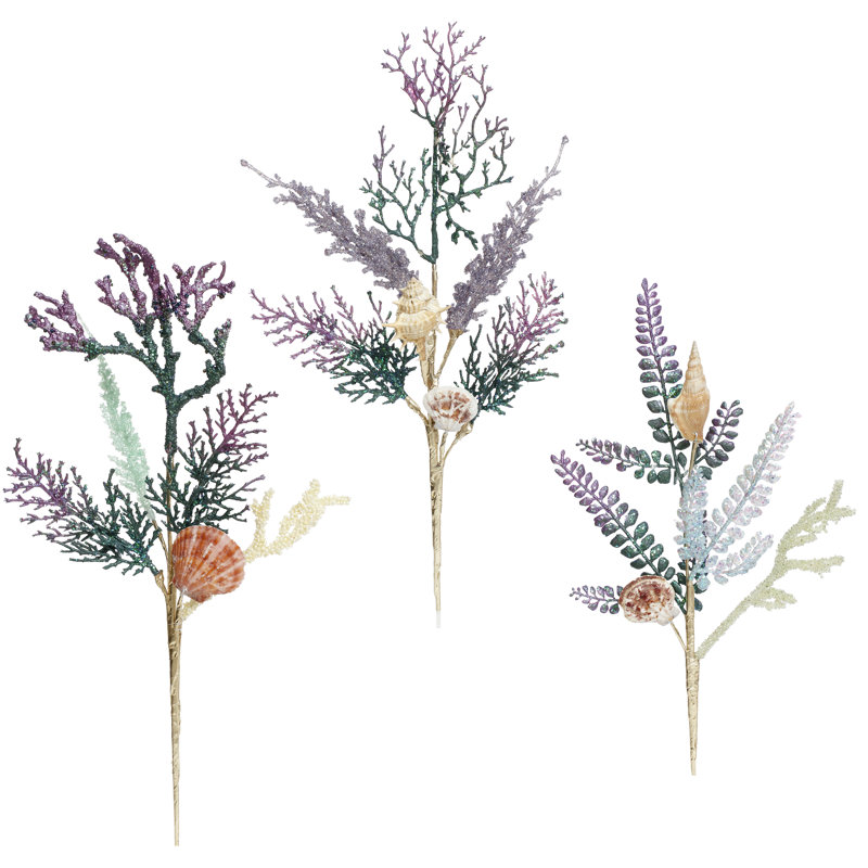 Fancy With Seashell Spray,  14-16.5 Inches Set Of 12