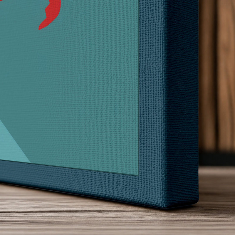 Crab in Teal Modern - Wrapped Canvas, 36x24 - 91.4 x 61.0 cm, Teal Border