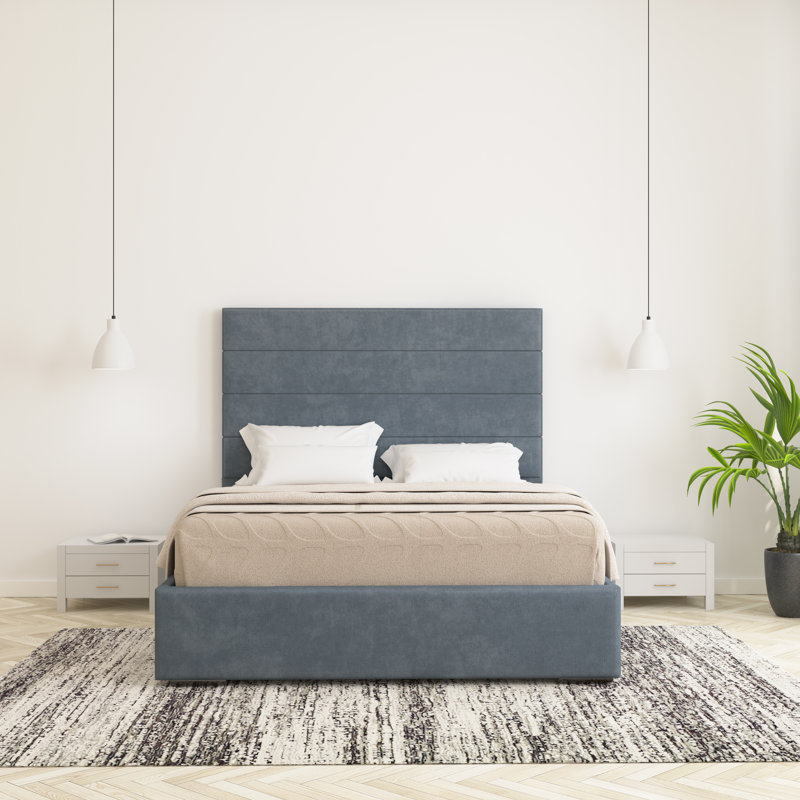 Chanute Upholstered Bed Frame, Double (4'6), Charcoal