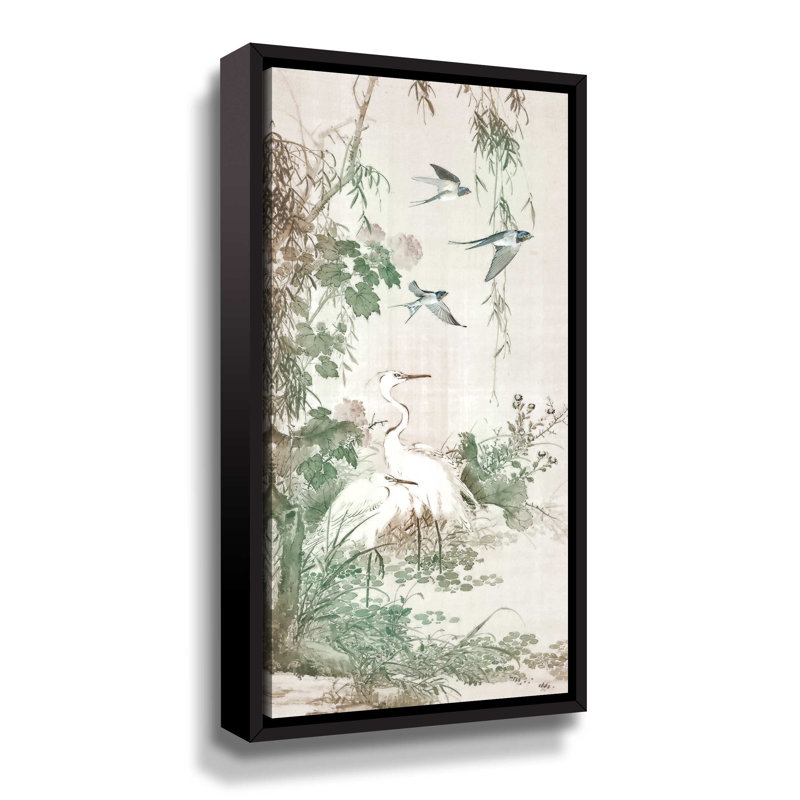 Chinoiserie, Four " Chinoiserie, Four ", Black Framed, 12" H x 6" W x 2" D