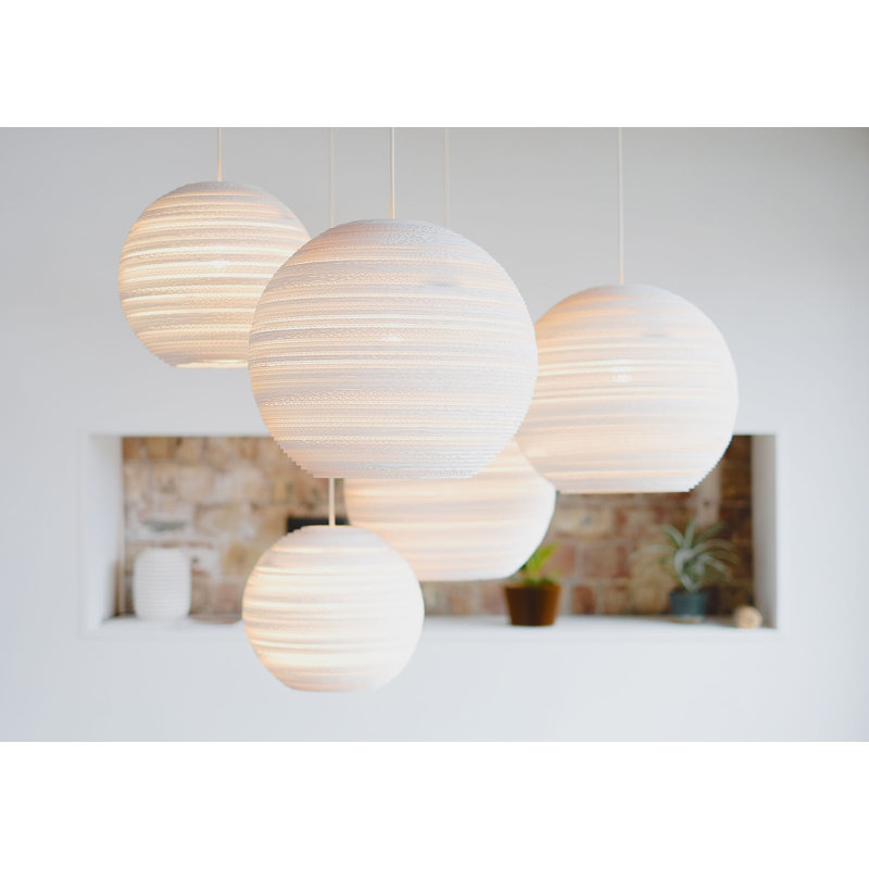 Scraplights Moon 24 Pendant White 
, White, 21" H x 24" W x 24" D