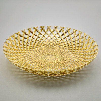 Ensemble de 6 assiettes à soupe en verre doré Pina