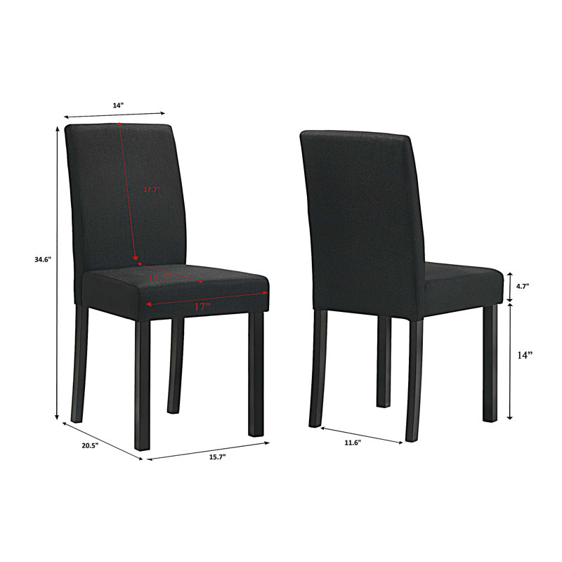 Modern Fabric Upholstered Dining Chairs, Set of 4