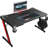 Sinead 44'' Z-Shaped Carbon Fiber Surface PC Gaming Desk with Cup Holder and Headphone Hook-480800781