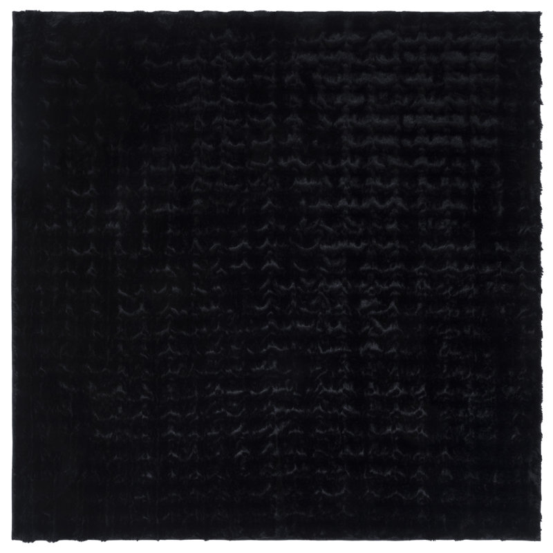 Tapis noir Faux Rabbit Bubble 100, Carré 6 pi