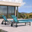 Ensemble de chaises longues inclinables en aluminium et en métal l 24,8 po avec roulettes (ensemble de 3) -900564561