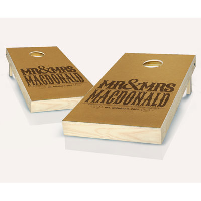 Ensemble de jeu de cornhole en bois massif 2 'x 4' avec sacs