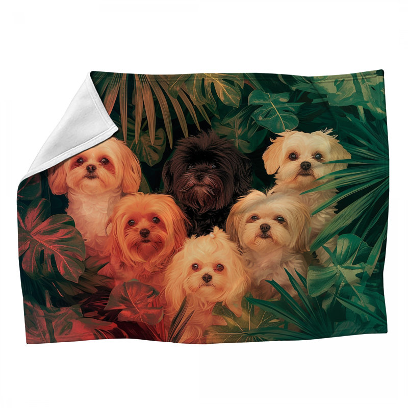 Jeté en molleton Dogs - Jeté pour canapés ou lits, L 80 po x l 60 po