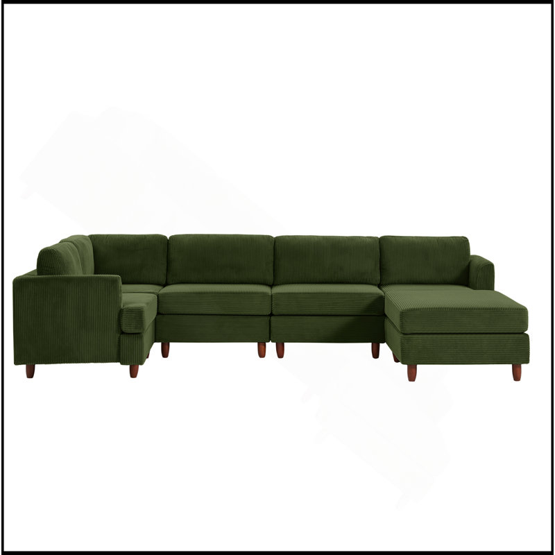 Canapé modulaire moderne, canapé convertible 6 places, Vert